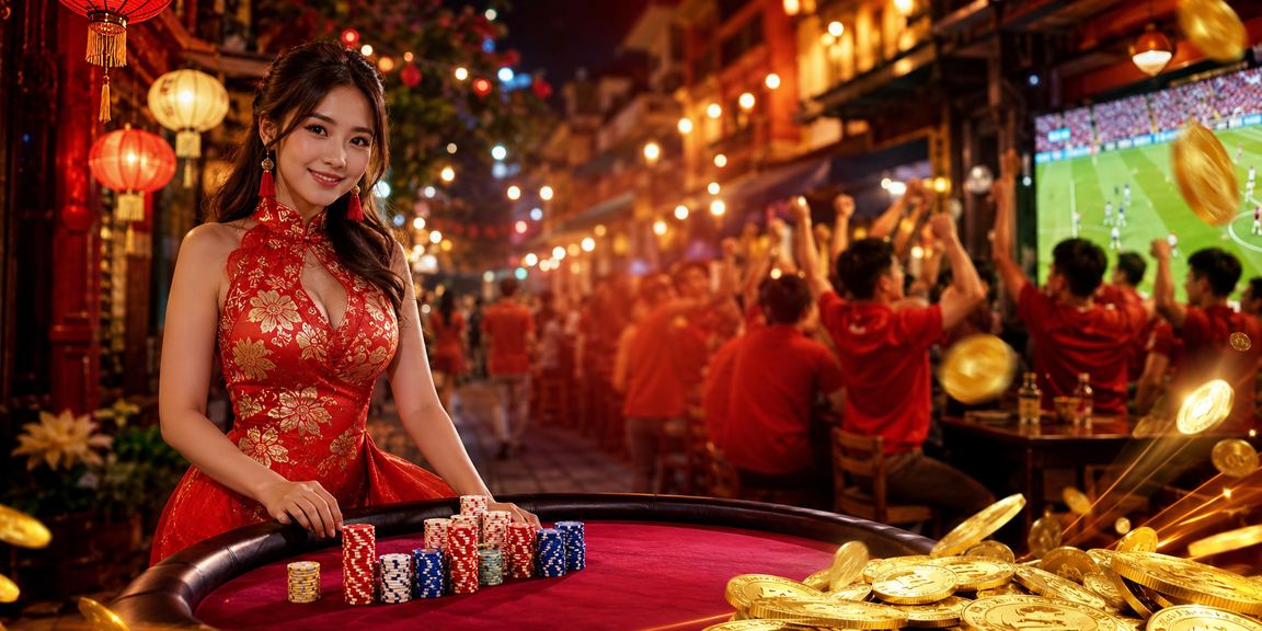 Không khí giải trí sôi động tại Hà Nội – sảnh casino đèn lồng rực rỡ
